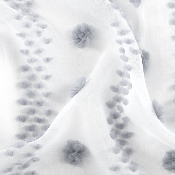 Dainty Home Dainty Home Cloud Linen Look Light Filtering Grommet Panel Pair With 3D Cotton Like Cloud Puffs