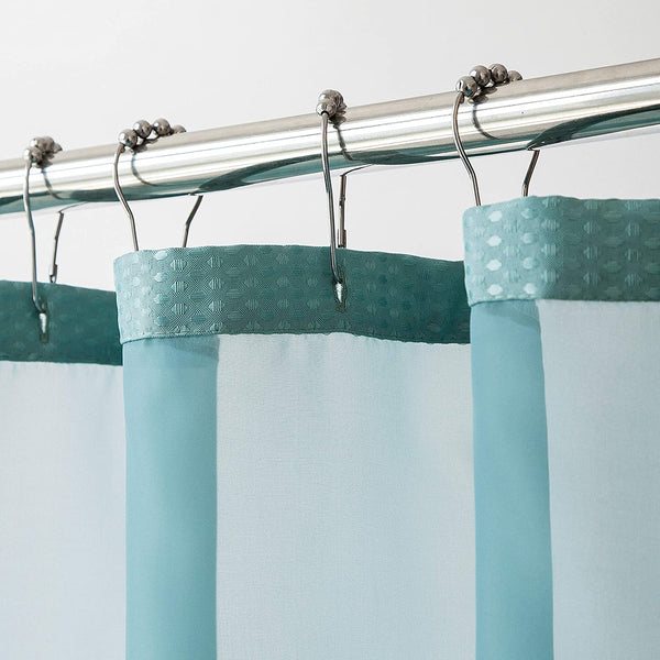 Dainty Home Dainty Home Complete 2 In 1 Waffle Weave Hotel Spa Style Fabric Shower Curtain Snap On/Off Waterproof Detachable Liner Set