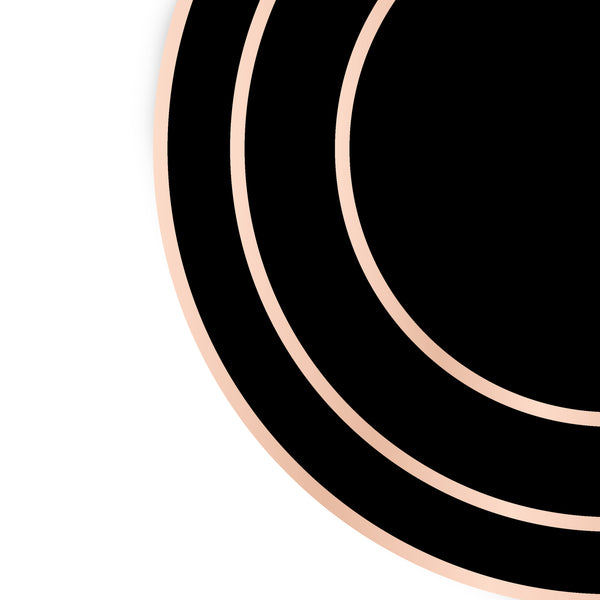 Dainty Home Dainty Home Concentric Foil Printed Geometric Designed Thick Cork Textured 15" X 15" Round Placemats