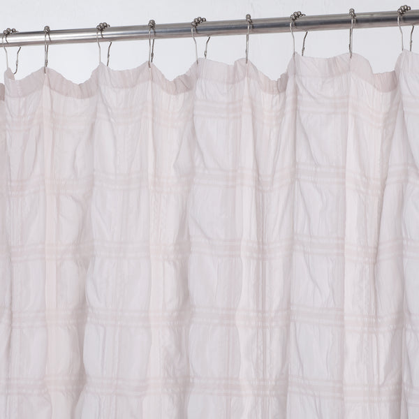 Dainty Home Dainty Home Crinkle Plaid Textured Embossed Weaved Plaid Designed Shower Curtain