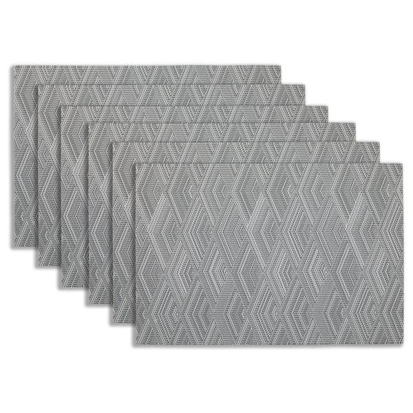 Dainty Home Dainty Home Diamond Woven Textilene Crossweave With Diamond Woven Design Reversible 12" X 18" Rectangular Placemats