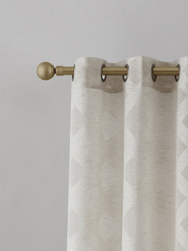 Dainty Home Dainty Home Diamonds Boho Embossed Diamond Design Linen Look Light Filtering Grommet Panel Pair
