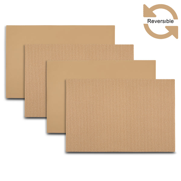 Dainty Home Dainty Home Exeter Premium Vegan Leather Reversible 2 Pattern 12" X 18" Rectangular Placemat Set Of 4