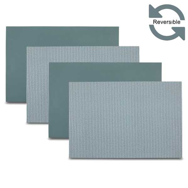 dainty home Dainty Home Exeter Premium Vegan Leather Reversible 2 Pattern 12" x 18" Rectangular Placemat Set Of 4