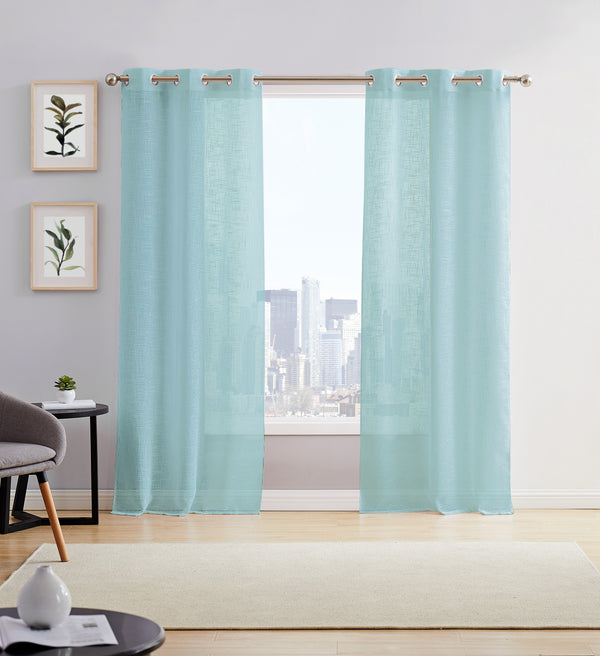 Dainty Home Dainty Home Hannah Solid Criss-Cross Weave Fabric Semi-Sheer Airy & Breathable Light Filtering Grommet Panel Pair