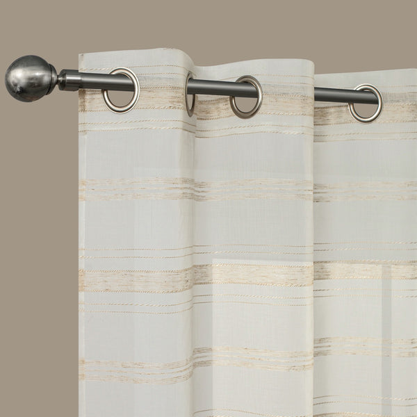 Dainty Home Dainty Home Horizons Linen Look Striped Window Panel Pair