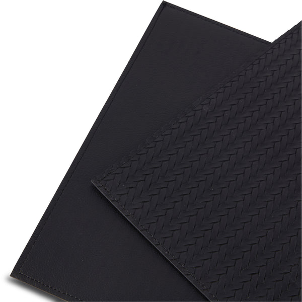 Dainty Home Dainty Home Hudson Premium Vegan Leather Reversible 2 Pattern 12" X 18" Rectangular Placemat Set Of 4