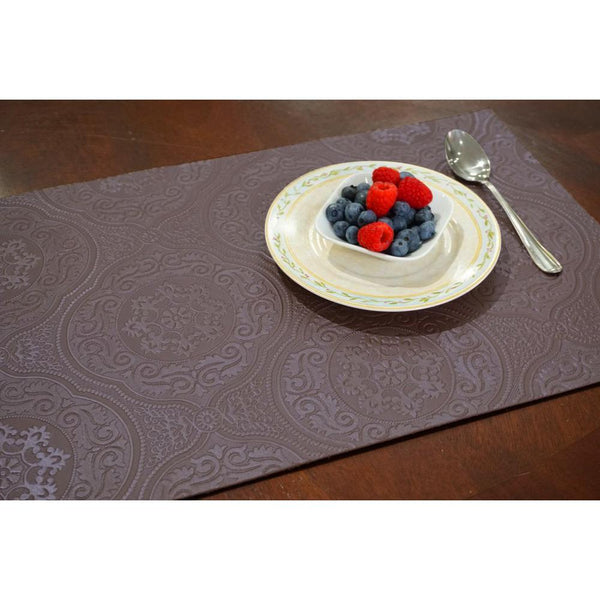 Dainty Home Dainty Home Hyde Park Burgundy Faux Leather Placemat (Set Of 4)