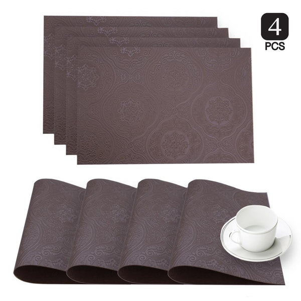 dainty home Dainty Home Hyde Park Burgundy Faux Leather Placemat (Set of 4)