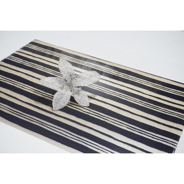 Dainty Home Dainty Home Jagged Black Reversible Metallic Printed Placemats (Set Of 4)