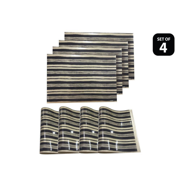 dainty home Dainty Home Jagged Black Reversible Metallic Printed Placemats (Set of 4)