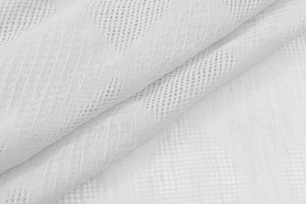 Dainty Home Dainty Home Joelle Modern 3D Diamond Crochet Textured Designed Linen-Look Shower Curtain