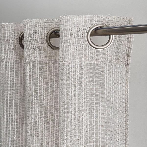 Dainty Home Dainty Home Krystal 3D Mesh Textured Threaded Lurex Designed Sheer Grommet Panel Pair
