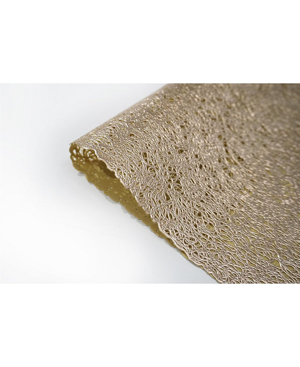 Dainty Home Dainty Home Lacey Woven Metallic Lace Crossweave With Metallic Lace Pattern Reversible 12" X 18" Rectangular Placemats