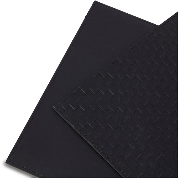 Dainty Home Dainty Home Lausanne Premium Vegan Leather Reversible 2 Pattern 12" X 18" Rectangular Placemat Set Of 4
