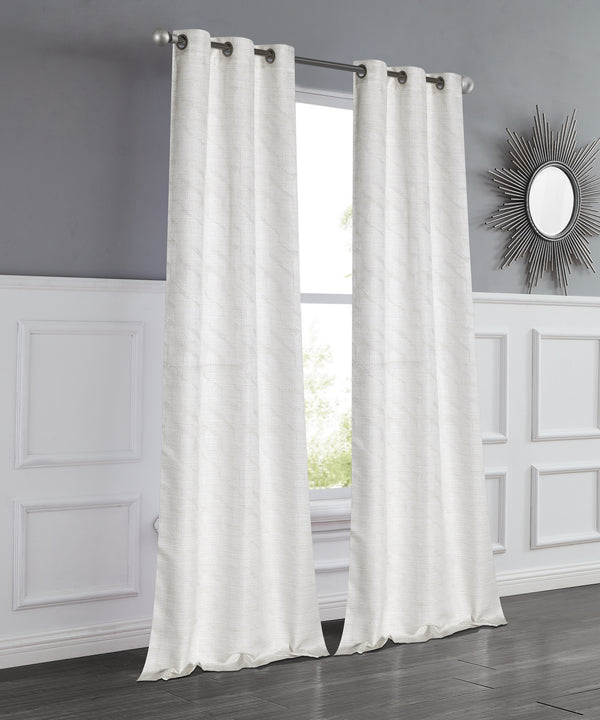 dainty home Dainty Home Lexington 3D Threaded Lurex Weaved Jacquard Design Room Darkening Grommet Panel Pair