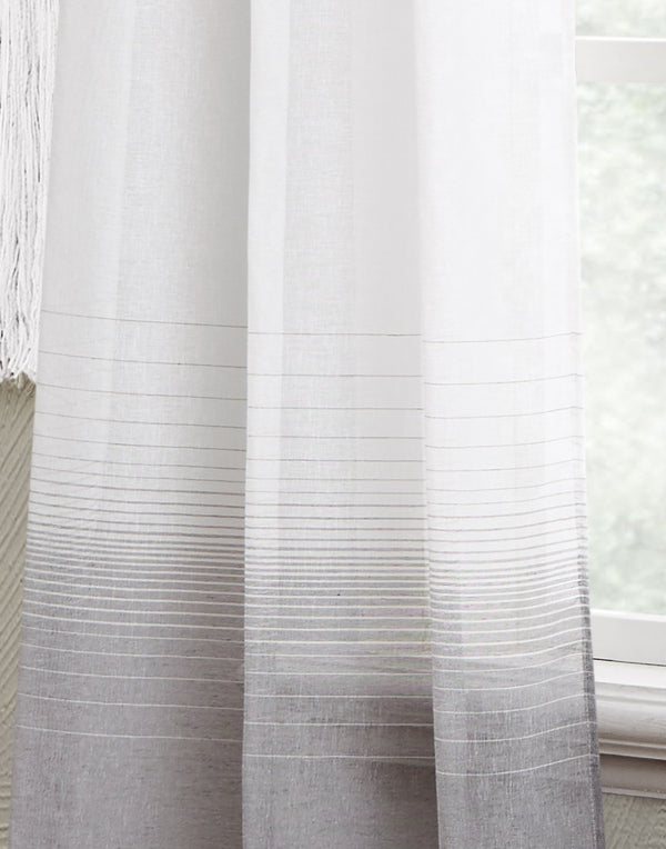 Dainty Home Dainty Home Linea Boho 3D Ombre Striped Linen Look Light Filtering Panel Pair