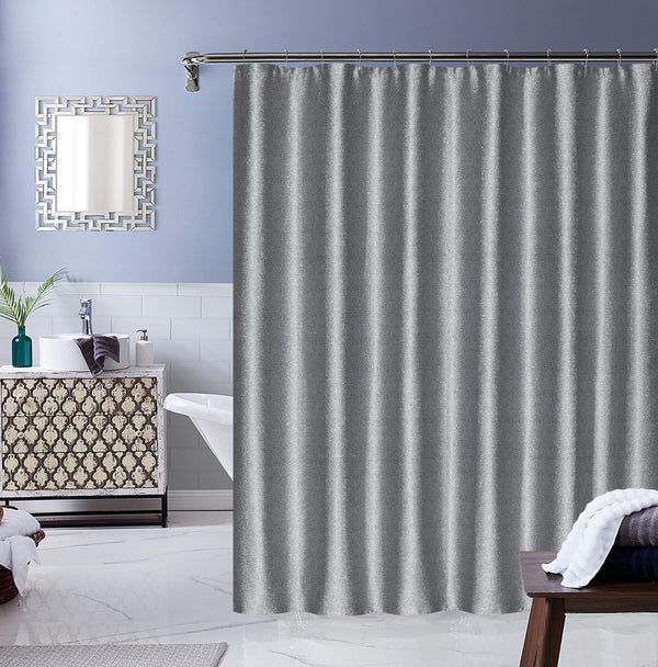 dainty home Dainty Home Little Rock 3D Floral Textured Wave Weaved Lurex Little 3D Rock Designed Fabric Shower Curtain 70" x 72"
