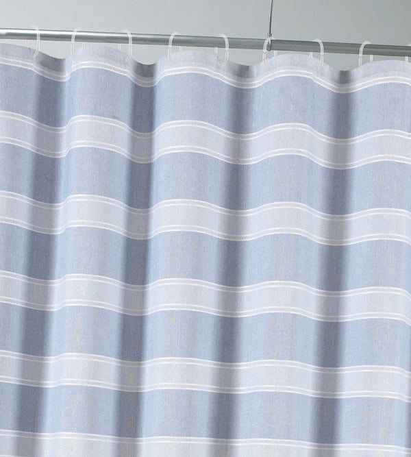 Dainty Home Dainty Home Madison Striped Textured Embossed Weaved Striped Cotton Feel Designed Fabric Shower Curtain