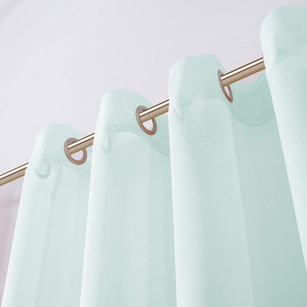 Dainty Home Dainty Home Malibu Solid Airy & Breathable Semi-Sheer Light Filtering Extra Wide Grommet Set Of 4 Window Panels