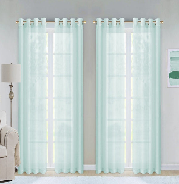 dainty home Dainty Home Malibu Solid Airy & Breathable Semi-Sheer Light Filtering Extra Wide Grommet Set Of 4 Window Panels