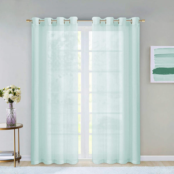 dainty home Dainty Home Malibu Solid Airy & Breathable Semi-Sheer Light Filtering Extra Wide Grommet Panel Pair