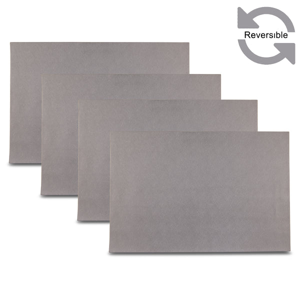 Dainty Home Dainty Home Manhasset Premium Vegan Leather Reversible 2 Pattern 12" X 18" Rectangular Placemat Set Of 4