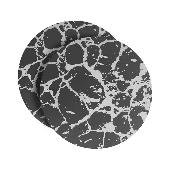 Dainty Home Dainty Home Marble Cork Foil Printed Marble Granite Designed Thick Cork Textured 15" X 15" Round Placemats