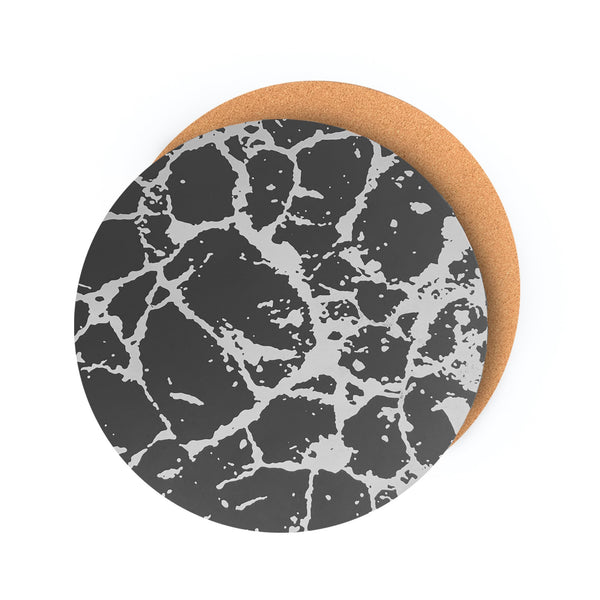 Dainty Home Dainty Home Marble Cork Foil Printed Marble Granite Designed Thick Cork Textured 15" X 15" Round Placemats