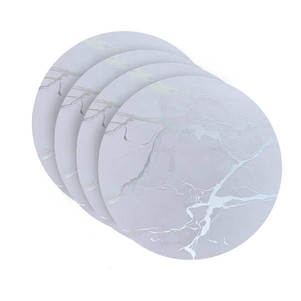 dainty home Dainty Home Marble Cork Foil Printed Marble Granite Designed Thick Cork Textured 4" x 4" Round Coasters