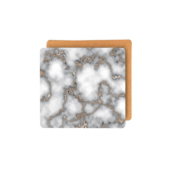 Dainty Home Dainty Home Marble Cork Foil Printed Marble Granite Designed Thick Cork Textured 15" X 15" Square Placemats