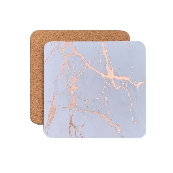 Dainty Home Dainty Home Marble Cork Foil Printed Marble Granite Designed Thick Cork Textured 4" X 4" Square Coasters