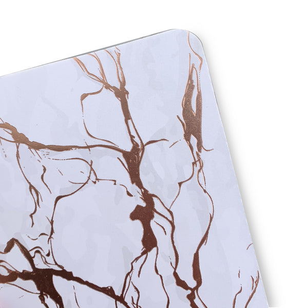 Dainty Home Dainty Home Marble Cork Foil Printed Marble Granite Designed Thick Cork Textured 4" X 4" Square Coasters