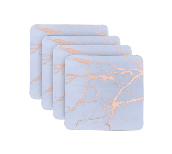 dainty home Dainty Home Marble Cork Foil Printed Marble Granite Designed Thick Cork Textured 4" x 4" Square Coasters