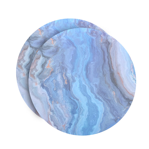 dainty home Dainty Home Marble Cork Foil Printed Marble Granite Designed Thick Cork Textured 15" x 15" Round Placemats