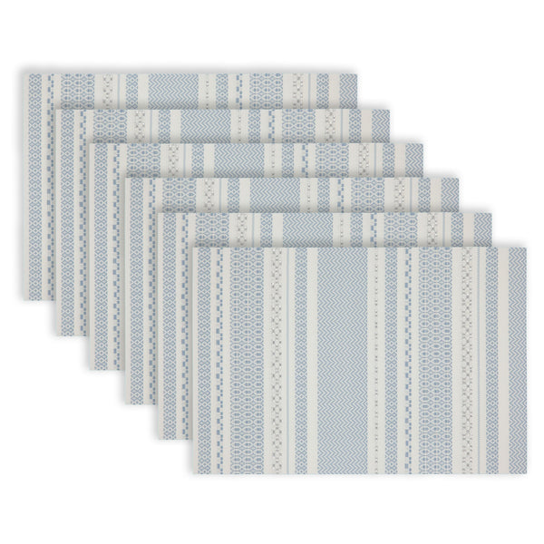 Dainty Home Dainty Home Maya Woven Texteline Textured Design Reversible 12" X 18" Rectangular Placemats Set Of 6