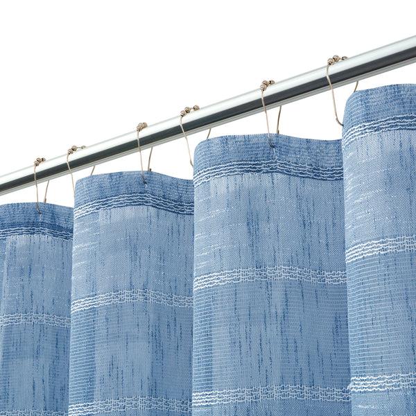 Dainty Home Dainty Home Megan 3D Linen Textured Linen Look Chenille Striped Designed Fabric Shower Curtain