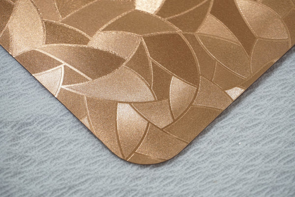 Dainty Home Dainty Home Metallic Leaf Vinyl Leaf Slash Look Textured Reversible 12" X 18" Rectangular Placemats
