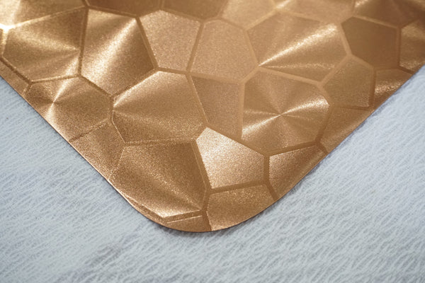 Dainty Home Dainty Home Metallic Water Cube Vinyl Cube Look Textured Reversible 12" X 18" Rectangular Placemats