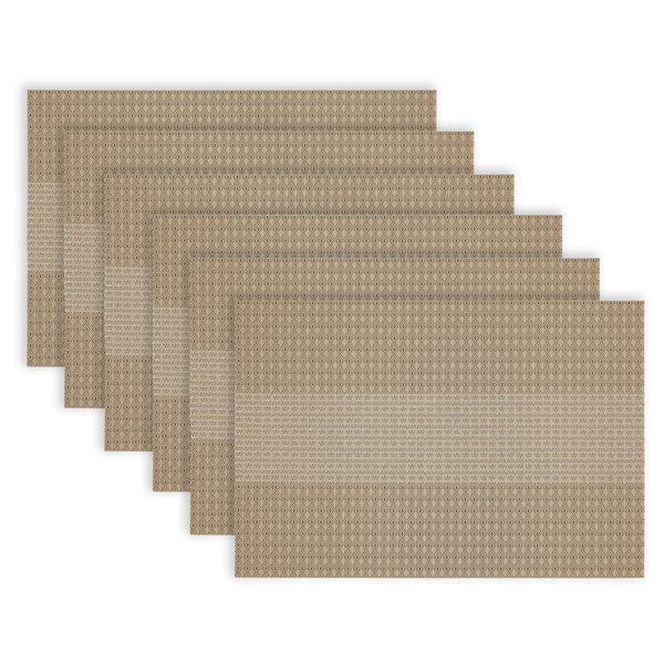Dainty Home Dainty Home Milan Woven Texteline Textured Design Reversible 12" X 18" Rectangular Placemats Set Of 6