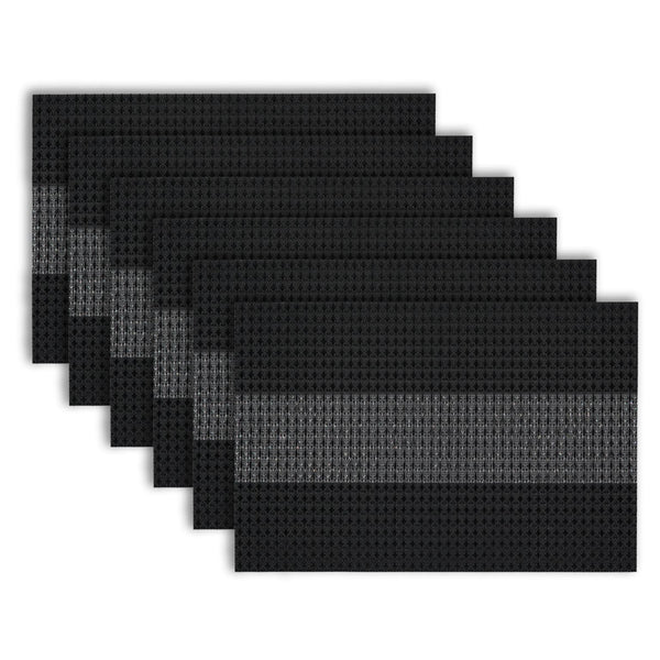 dainty home Dainty Home Milan Woven Texteline Textured Design Reversible 12" x 18" Rectangular Placemats Set of 6