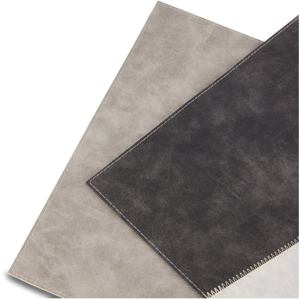 Dainty Home Dainty Home Milano Premium Vegan Leather Reversible 2 Pattern 12" X 18" Rectangular Placemat Set Of 4