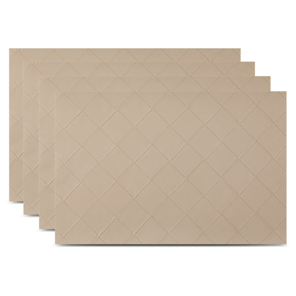 Dainty Home Dainty Home Modena Premium Vegan Leather Reversible 2 Pattern 12" X 18" Rectangular Placemat Set Of 4