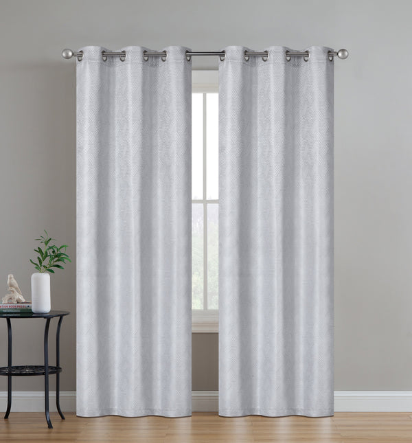 Dainty Home Dainty Home Monte Carlo 3D Embossed Intricate Trellis Design Room Darkening Grommet Panel Pair