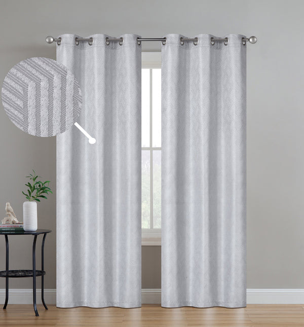 dainty home Dainty Home Monte Carlo 3D Embossed Intricate Trellis Design Room Darkening Grommet Panel Pair