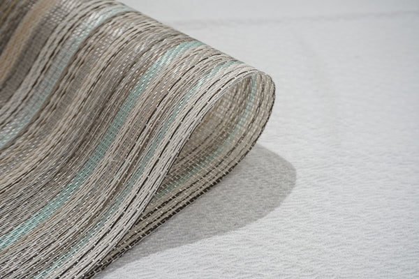 Dainty Home Dainty Home Multistripes Woven Textilene Crossweave With Textured Geometric Stripe Pattern Reversible 13" X 19" Rectangular Placemats