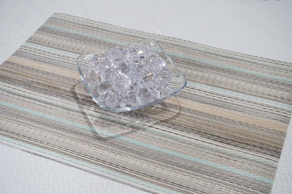 Dainty Home Dainty Home Multistripes Woven Textilene Crossweave With Textured Geometric Stripe Pattern Reversible 13" X 19" Rectangular Placemats