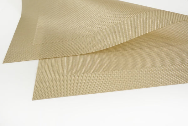 Dainty Home Dainty Home Napa Woven Textilene Crossweave With Solid Geometric Pattern Reversible 15" X 15" Square Placemats