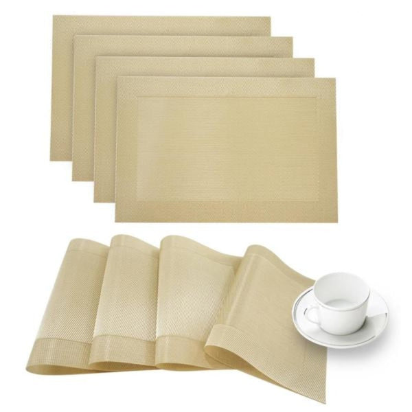 dainty home Dainty Home Napa Woven Textilene Crossweave With Solid Geometric Pattern Reversible 12" x 18" Rectangular Placemat dainty home Dainty Home Napa Woven Textilene Crossweave With Solid Geometric Pattern Reversible 12" x 18" Rectangular Placemat