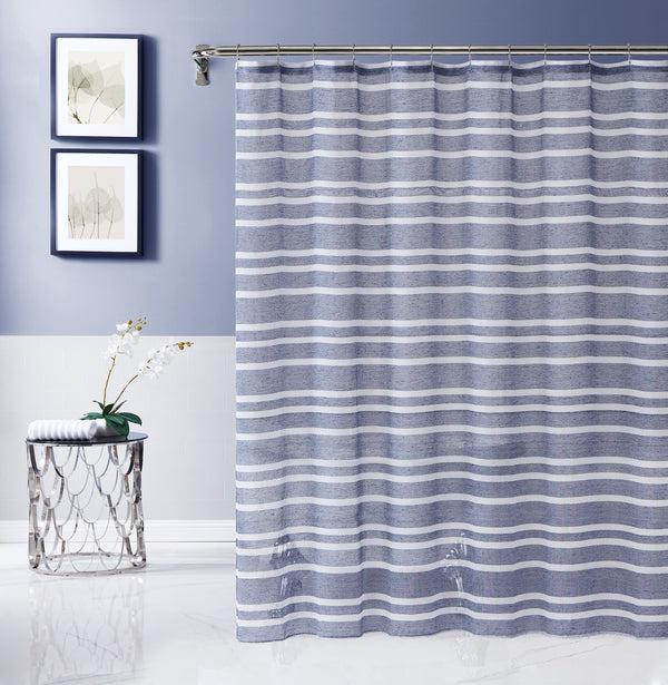 dainty home Dainty Home Naples 3D Linen Textured Weaved Linen Look Striped Designed Shower Curtain dainty home Dainty Home Naples 3D Linen Textured Weaved Linen Look Striped Designed Shower Curtain